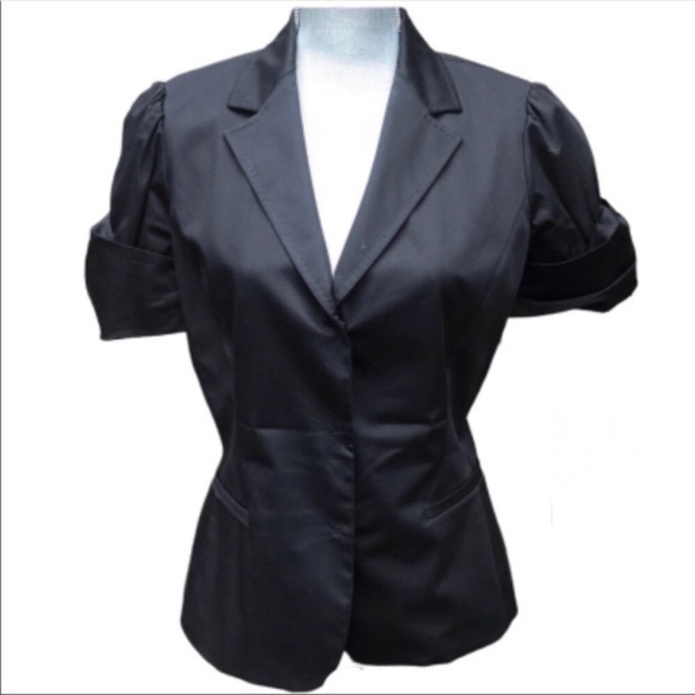 Elie Tahari Black Puffy Sleeve Jacket Size 8